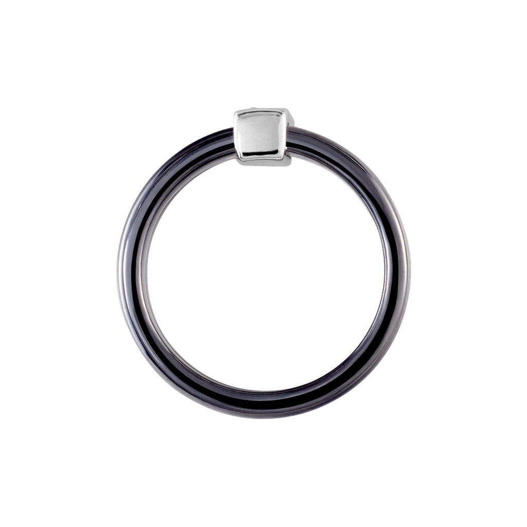 Bague Ceramik Design Argent Blanc Céramique Et Oxyde De Zirconium