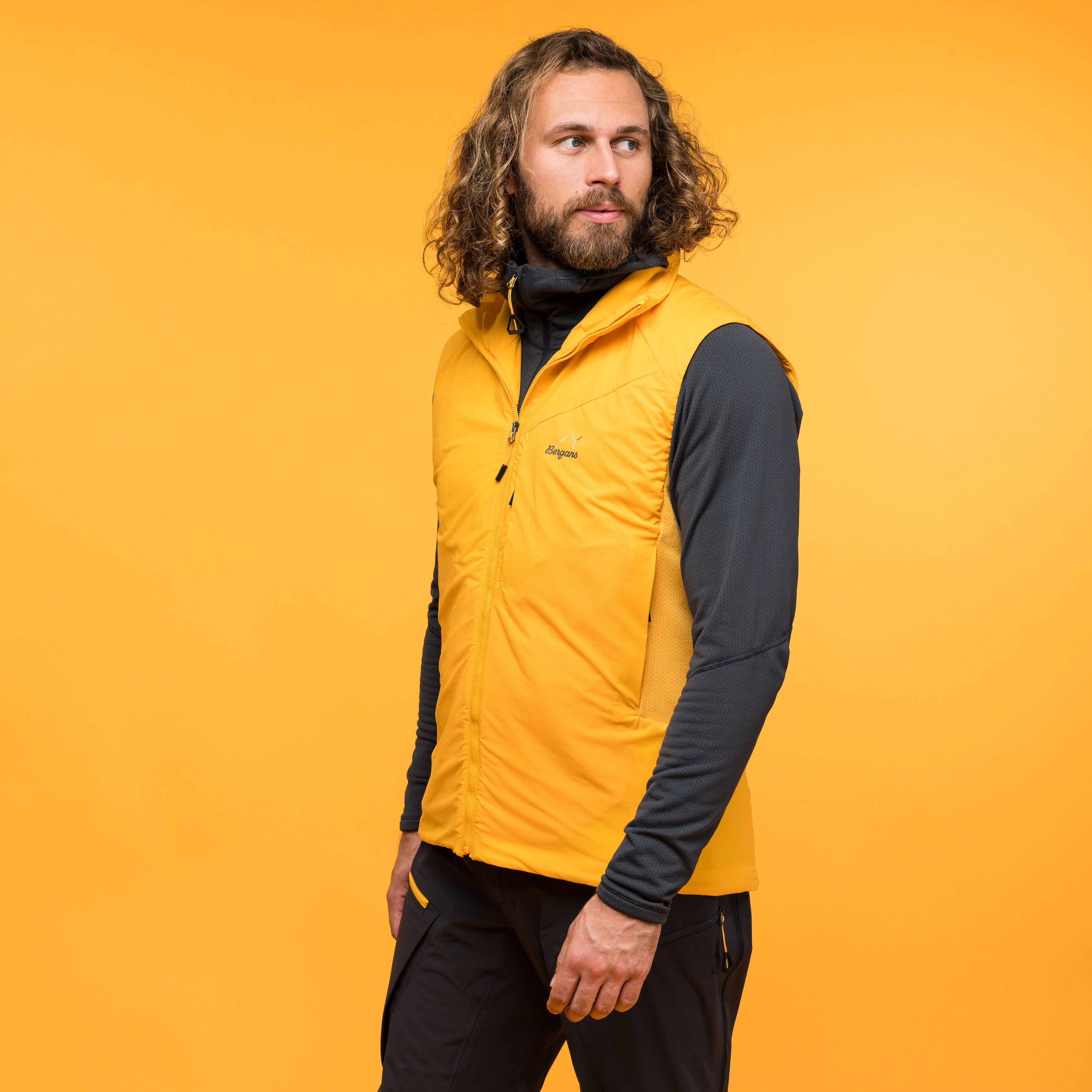 Y MountainLine Light Insulated Air Vest Men Mango Yellow