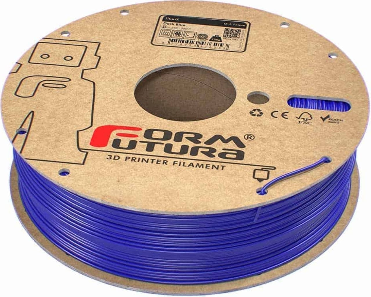 FormFutura  TitanX™ Dark Blue, 1,75 mm / 750 g    Modifiziertes ABS für High-Performance Anwendungen in Blau