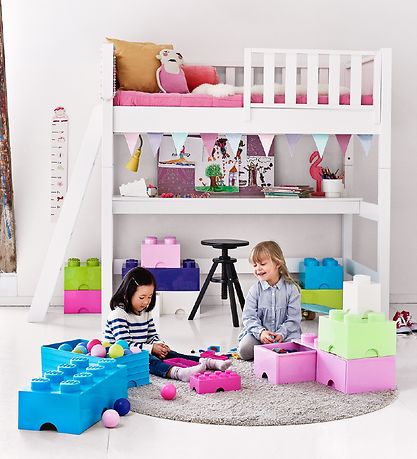 LEGO? Storage Opbevaringsboks - 4 Knopper - 25x25x18 - Lyser?d