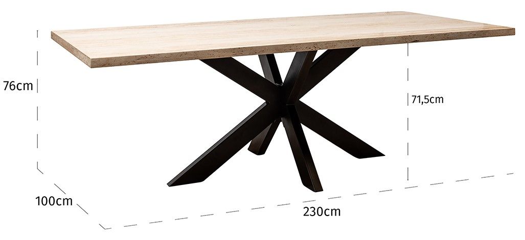 Eettafel 211697 Avalon B230 x D100 x H76 cm