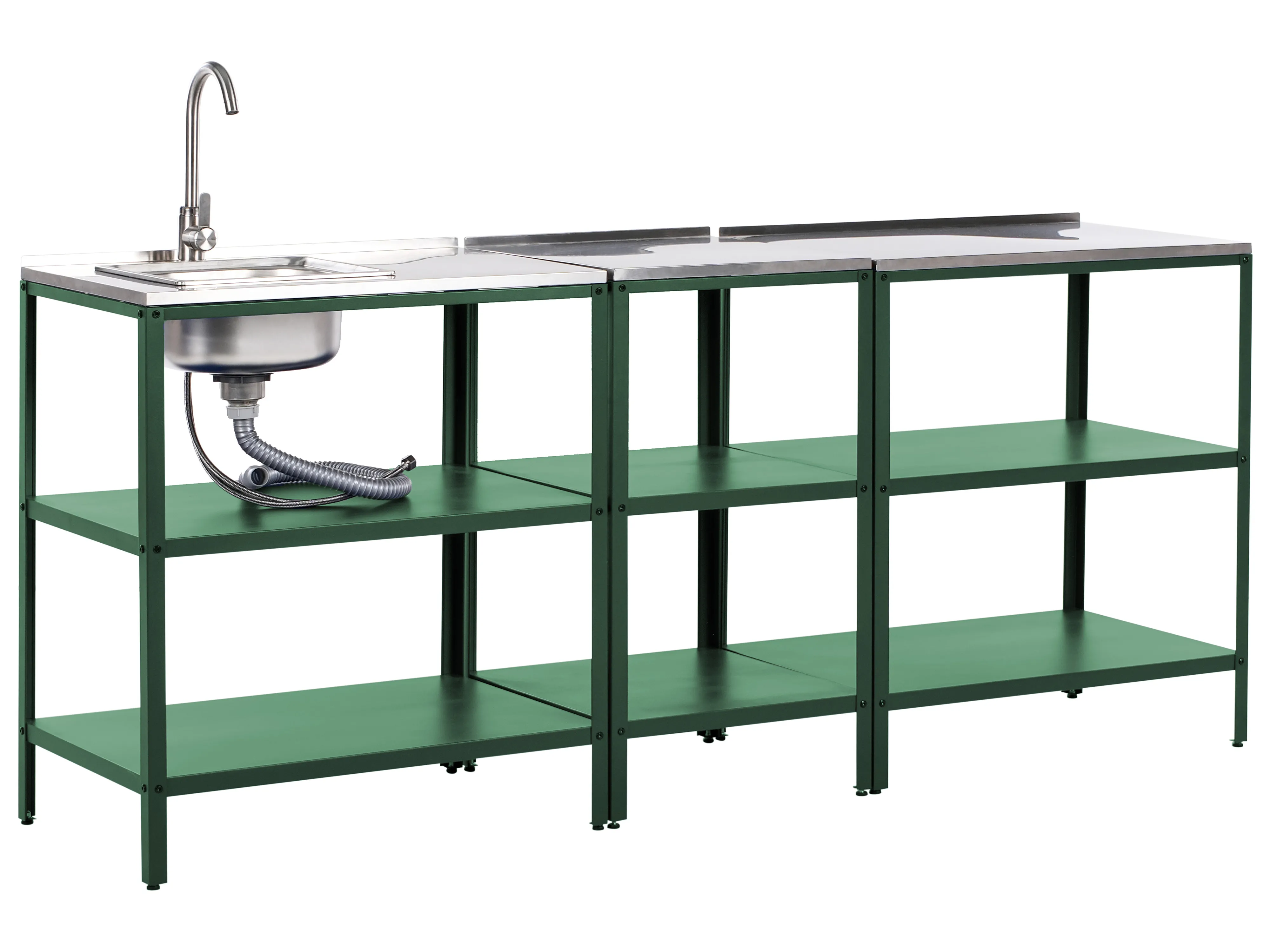 Tuin keukenset 3-delig met spoelbak VILAMA Metaal Groen