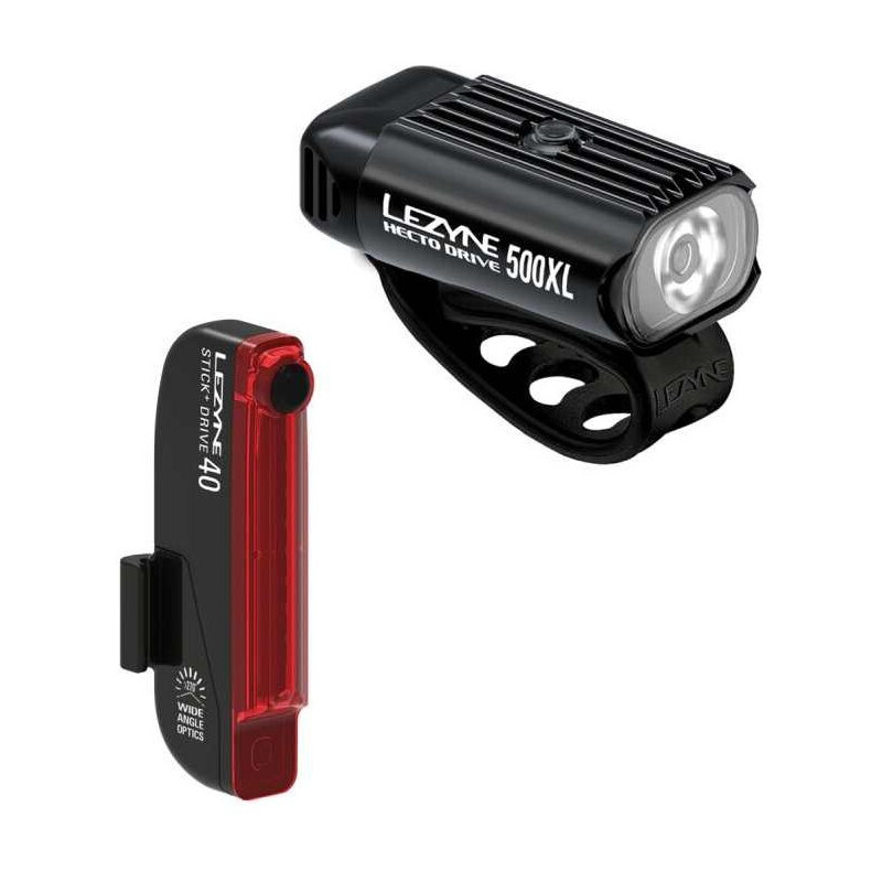 Lezyne Hecto Drive 500XL/Stick+ Drive Verlichtingsset Zwart