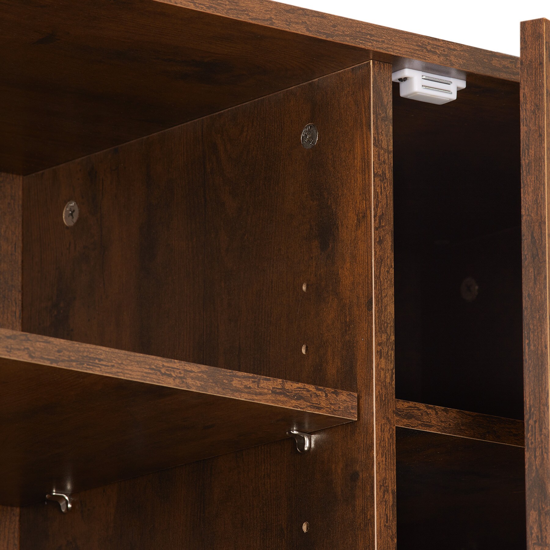 tectake® Sideboard, Industrial Style, 2 Ablagen, 3 Staufächer, mit höhenverstellbaren Kunststofffüßen, 100 x 37 x 82 cm
