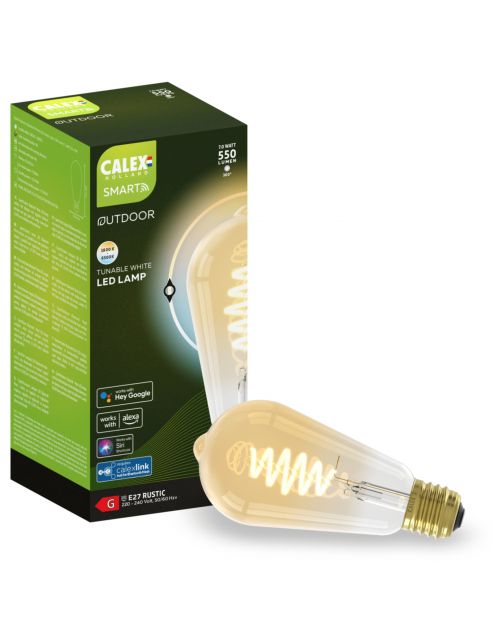 Calex Smart Led Lamp Bt Mesh Rustiek Filament Goud E27 7w 550lm - Lichtbron - 46 g 7 Watt