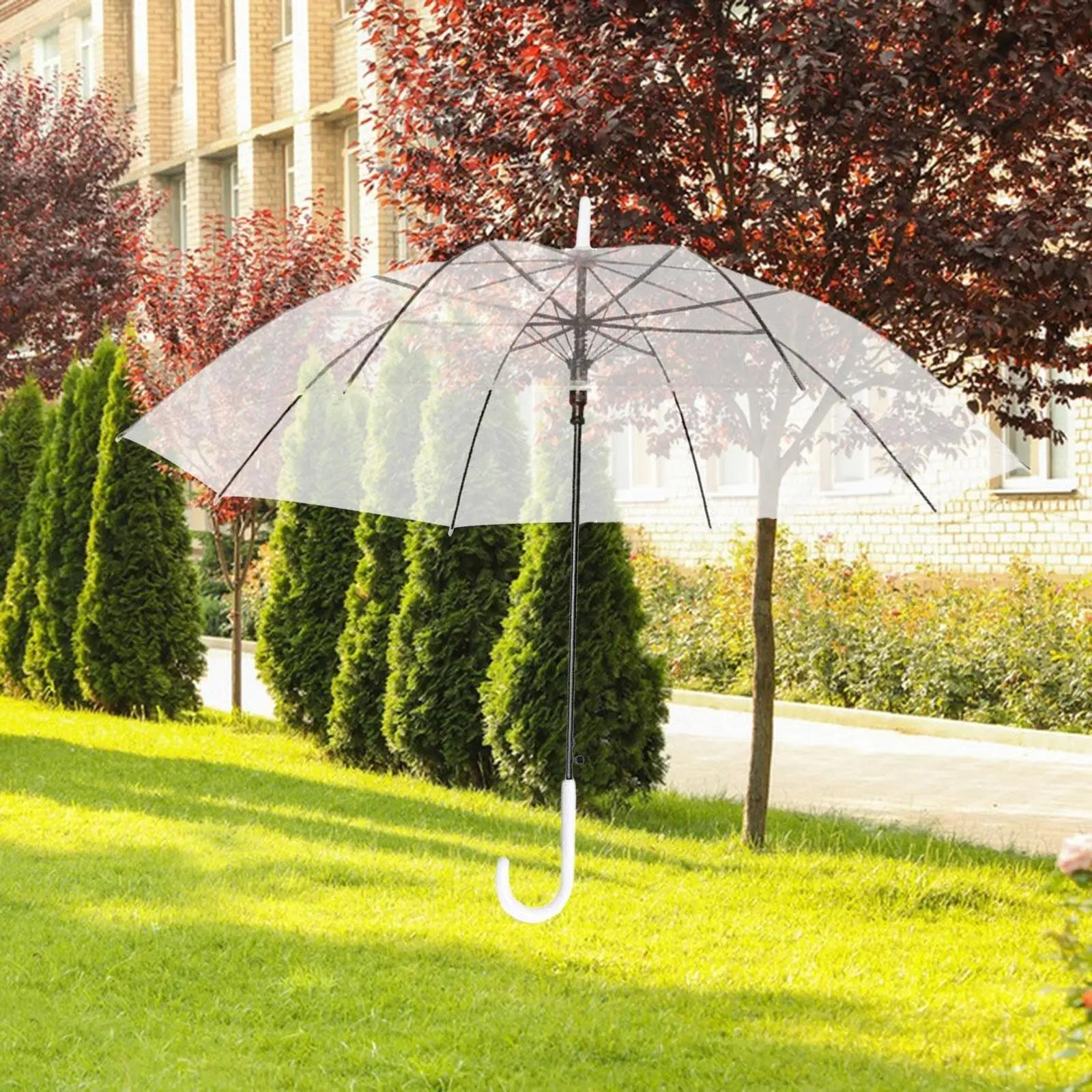 (Ø88cm) Langgriff Regenschirm Fashion Schirm mit automatischer Selbstöffnung - Transparent