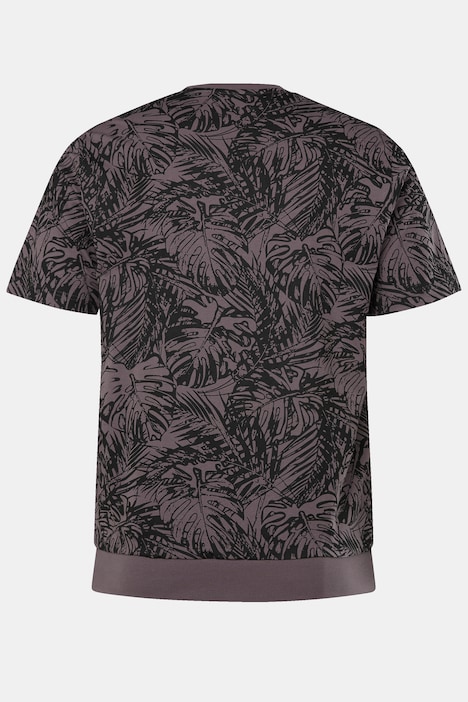 Men+ T-Shirt Bauchfit, Halbarm, allover Print, bis 84/86