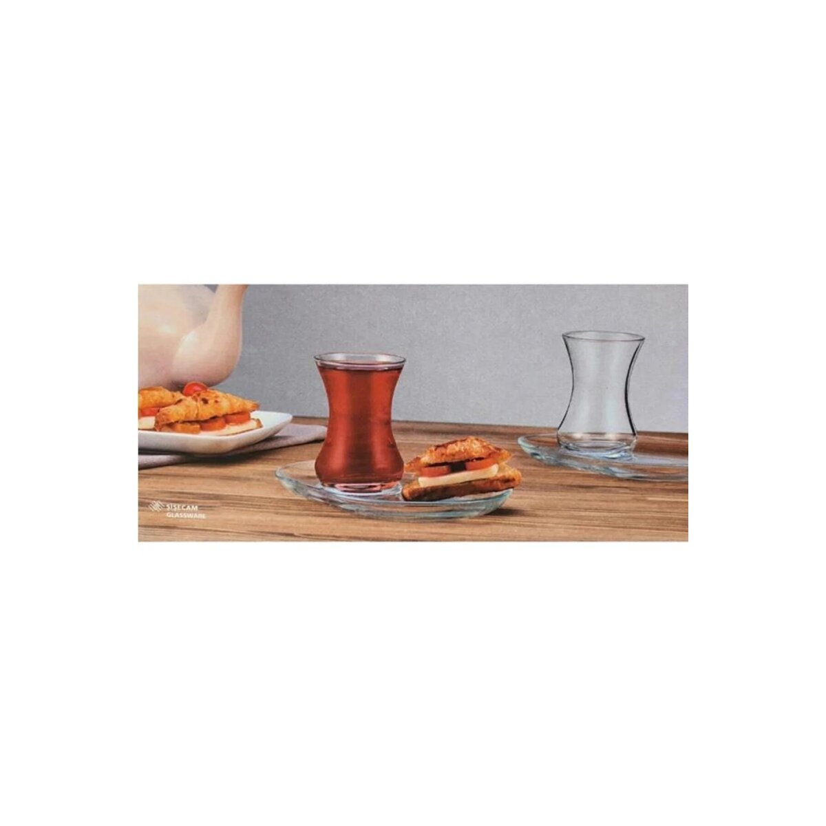 Pasabahce 4er set 2x Teeglas + 2x UntertasseTeeglas 125ml transparent