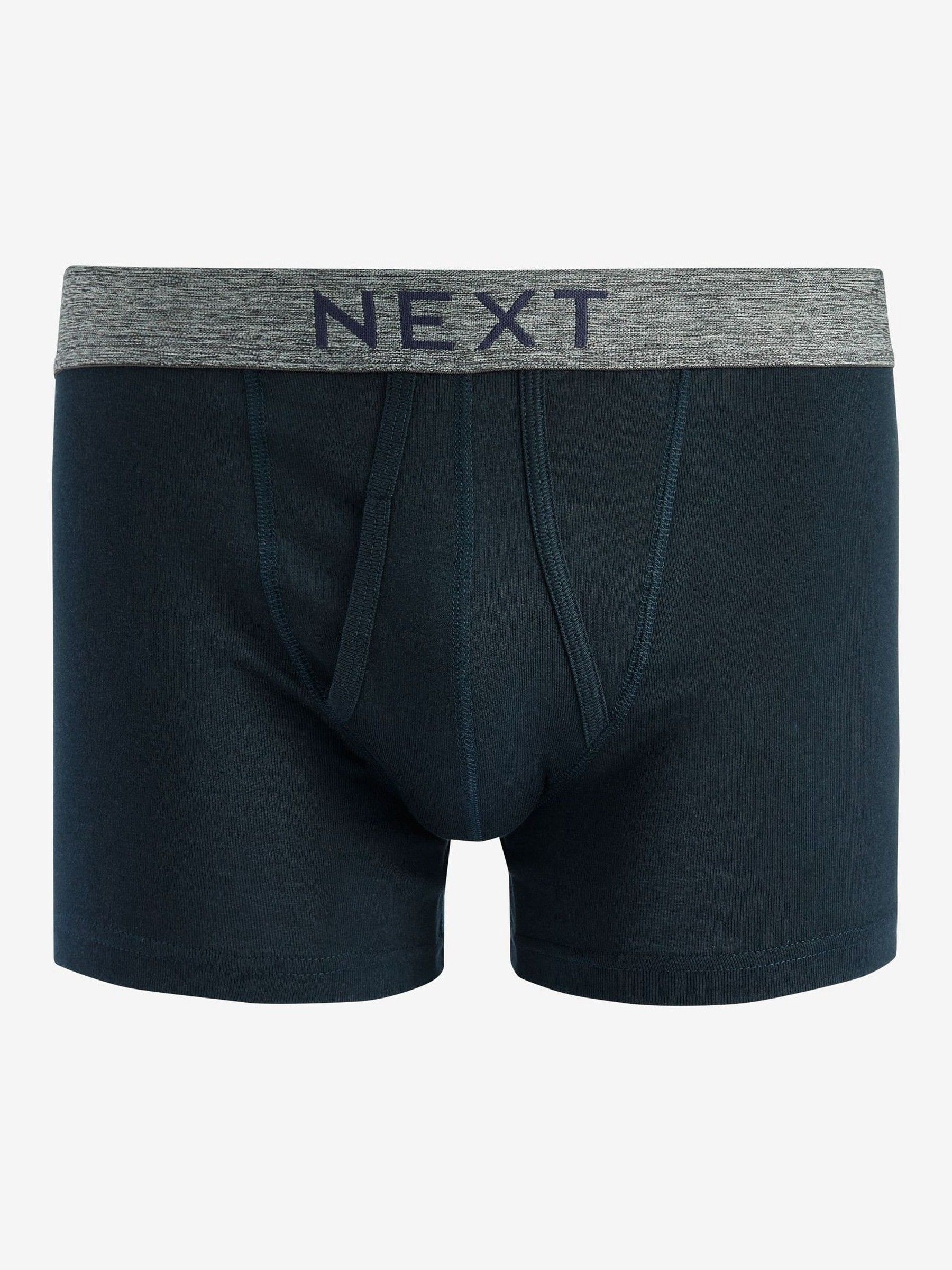 Grijs/marineblauw - Verpakking van 4 - A-frontboxershorts van 100% zuiver katoen