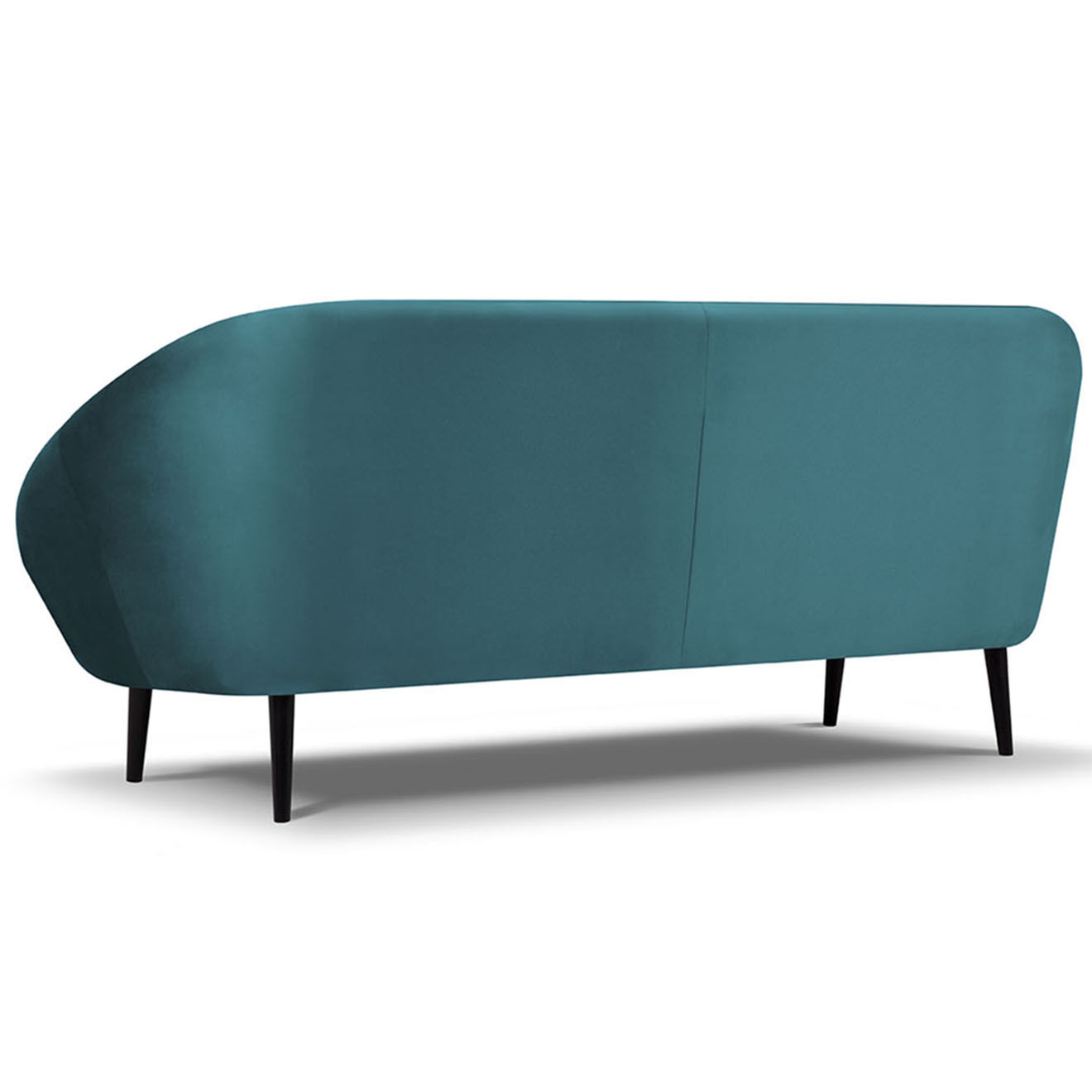 Mazzini Sofas Canapé velours petale 3 places bleu pétrole - 222x90x92 cm