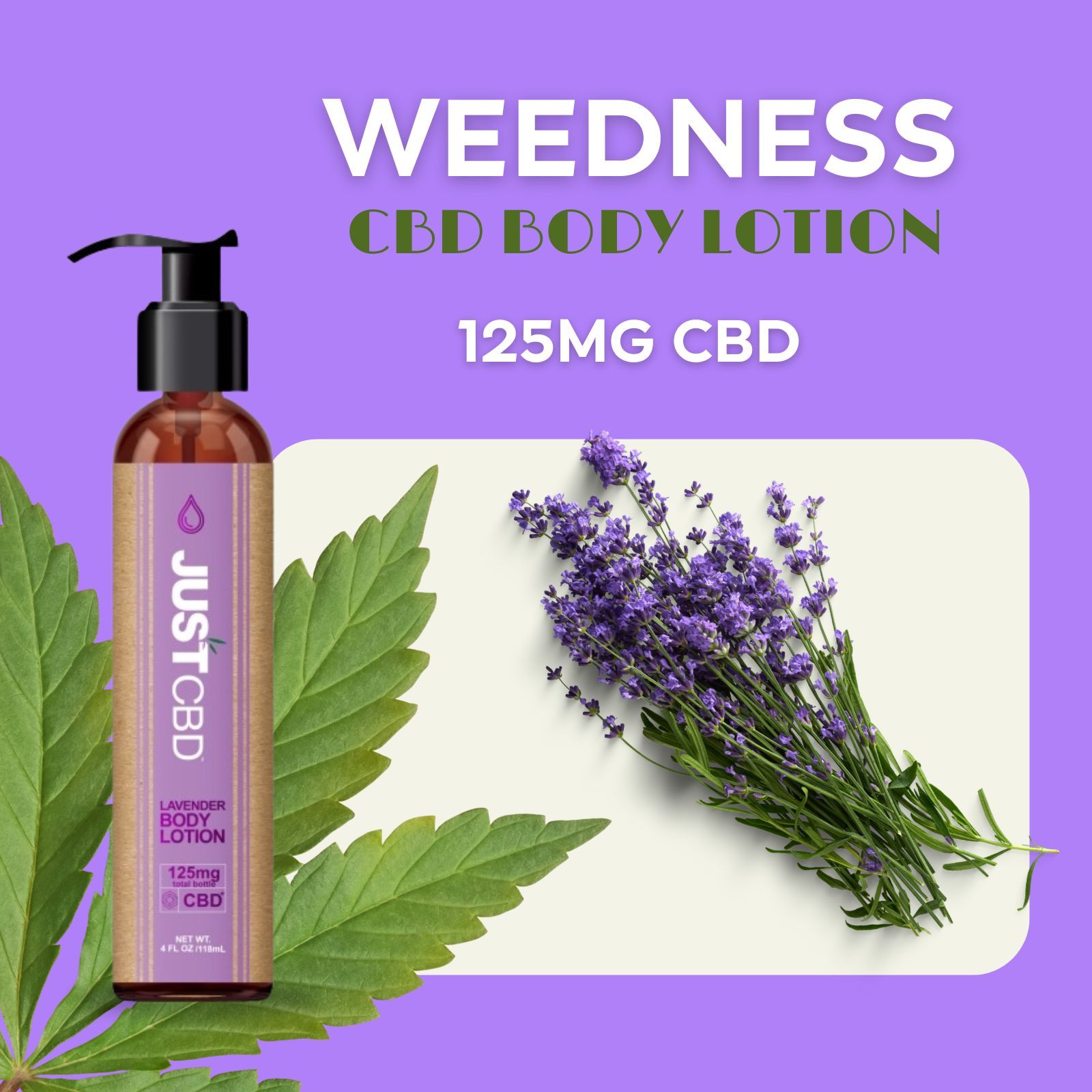 Weedness CBD-Körperlotion mit Hanfsamenöl und Lavendel