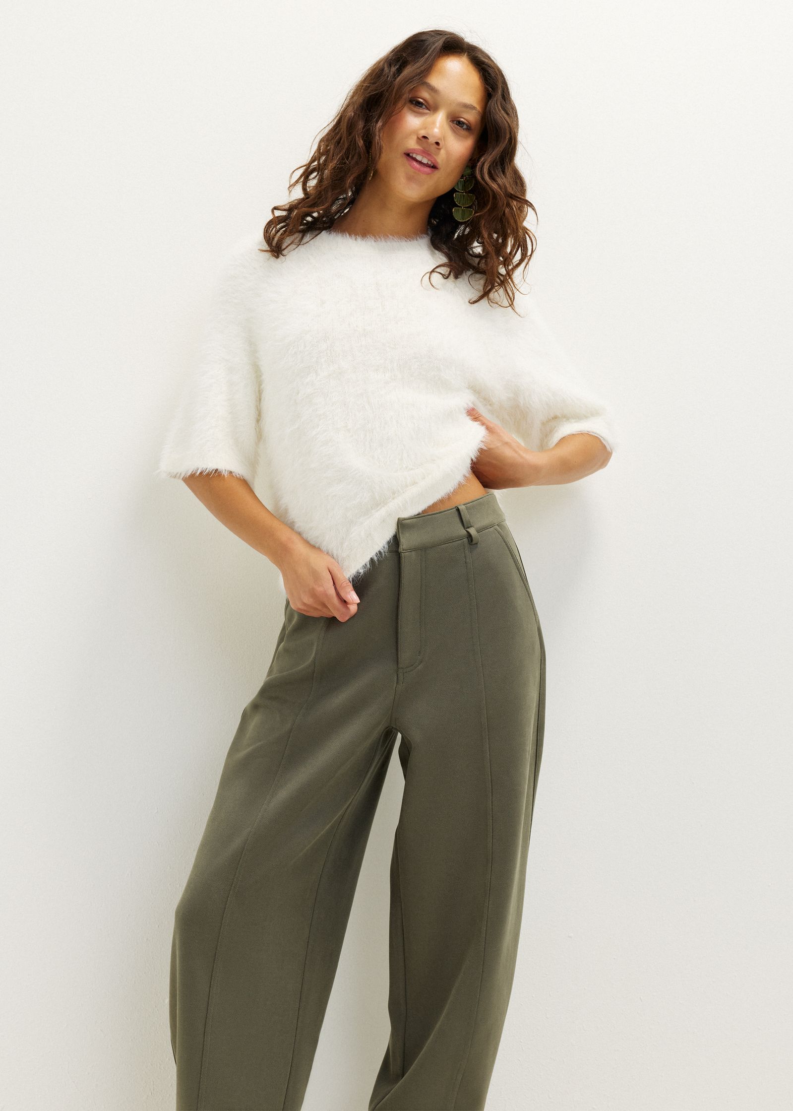 Fluffy trui met raglan mouw