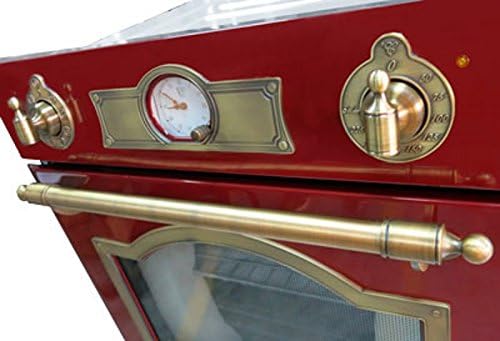 Retro Herd Set Induktion Autark Kaiser Empire Rot/Einbau Backofen Kaiser Eh 6355 RotEm + Induktionskochfeld Kaiser KCT 7797 RotEm 77 cm/Drehspieß,Selbstreinigung/Backofen Kochfeld Kombination/