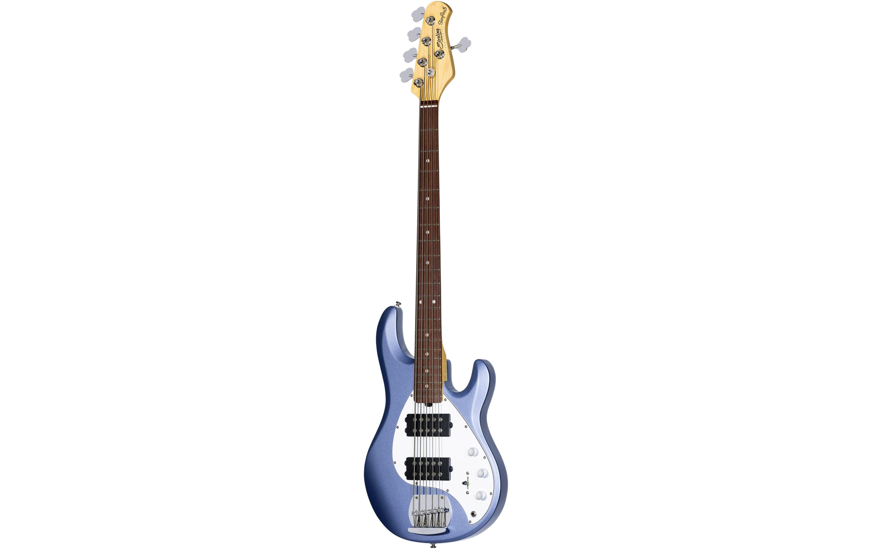 E-Bass StingRay Ray5HH – Lake Blue Metallic<br>5-seitiger Bass mit Aktivelektronik und 2 Humbucker