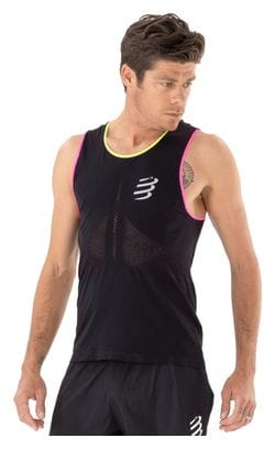Débardeur Compressport Pro Racing Singlet Noir/Jaune/Rose