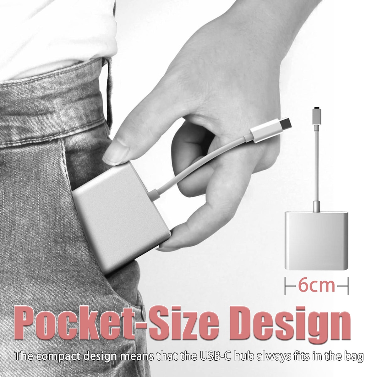 USB-C Multiport-adapter til USB (PD), USB-C, 4K HDMI-kompatibel