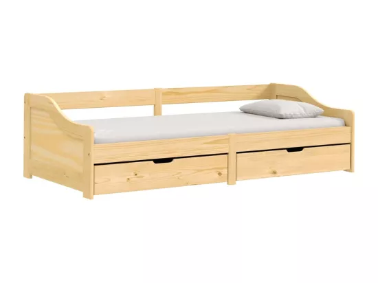 Lit de jour avec 2 tiroirs IRUN 90x200 cm bois de pin massif