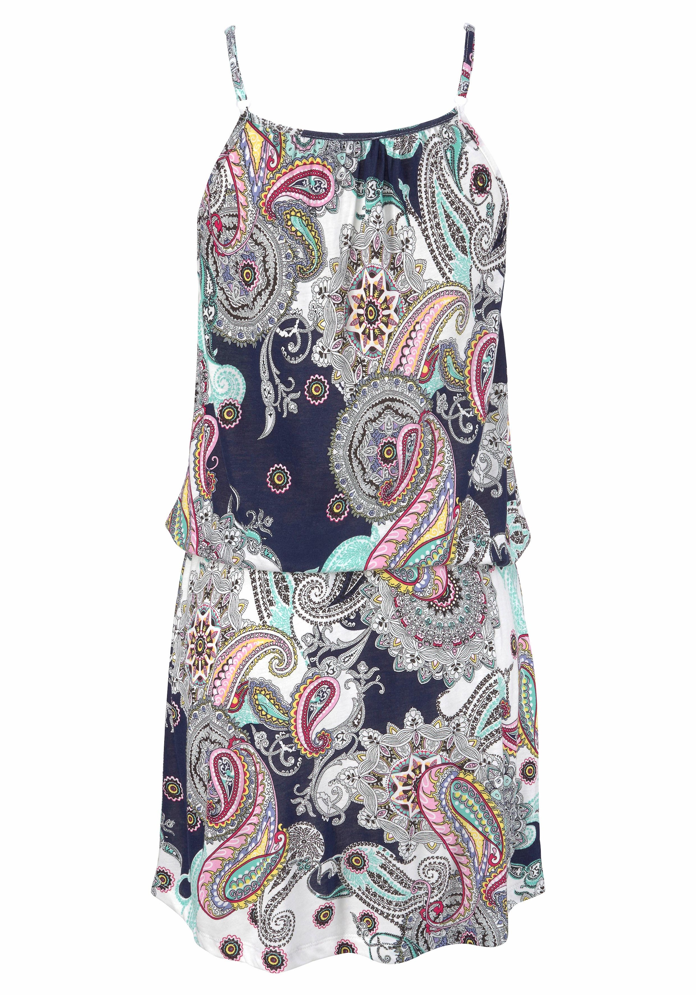 Beachtime Strandkleid mit Paisleymuster in lockerer Passform, Minikleid, Sommerkleid