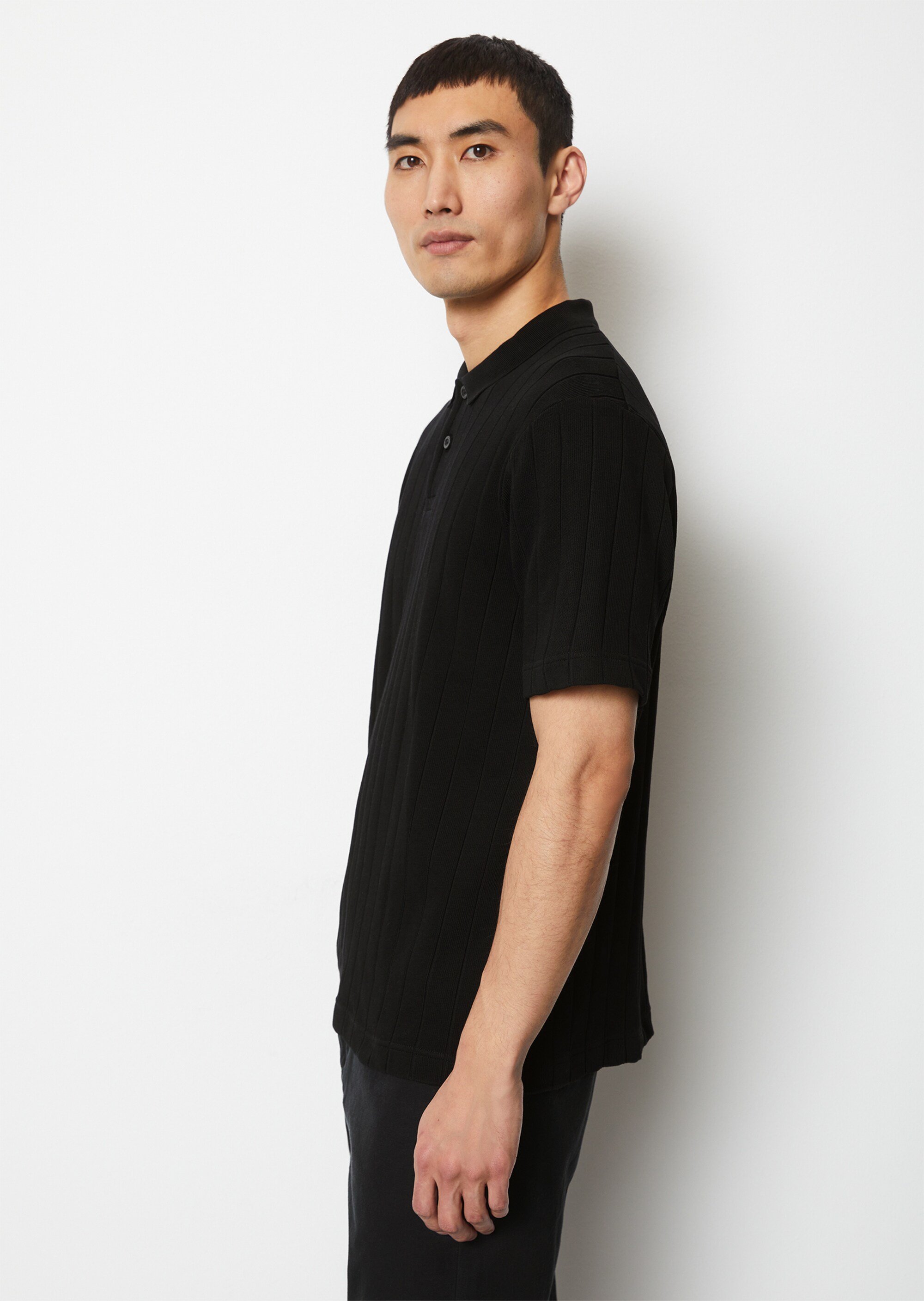 Poloshirt regular mit breiter Rippstruktur