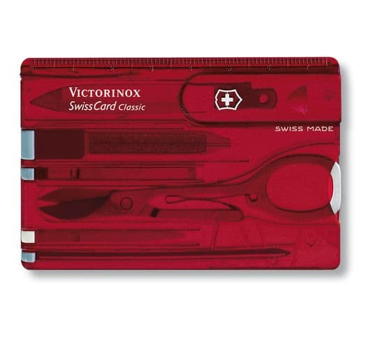 Victorinox SwissCard Classic, Rød, Gjennomsiktig, ABS syntetisk, 82 mm, 4,5 mm, 26 g