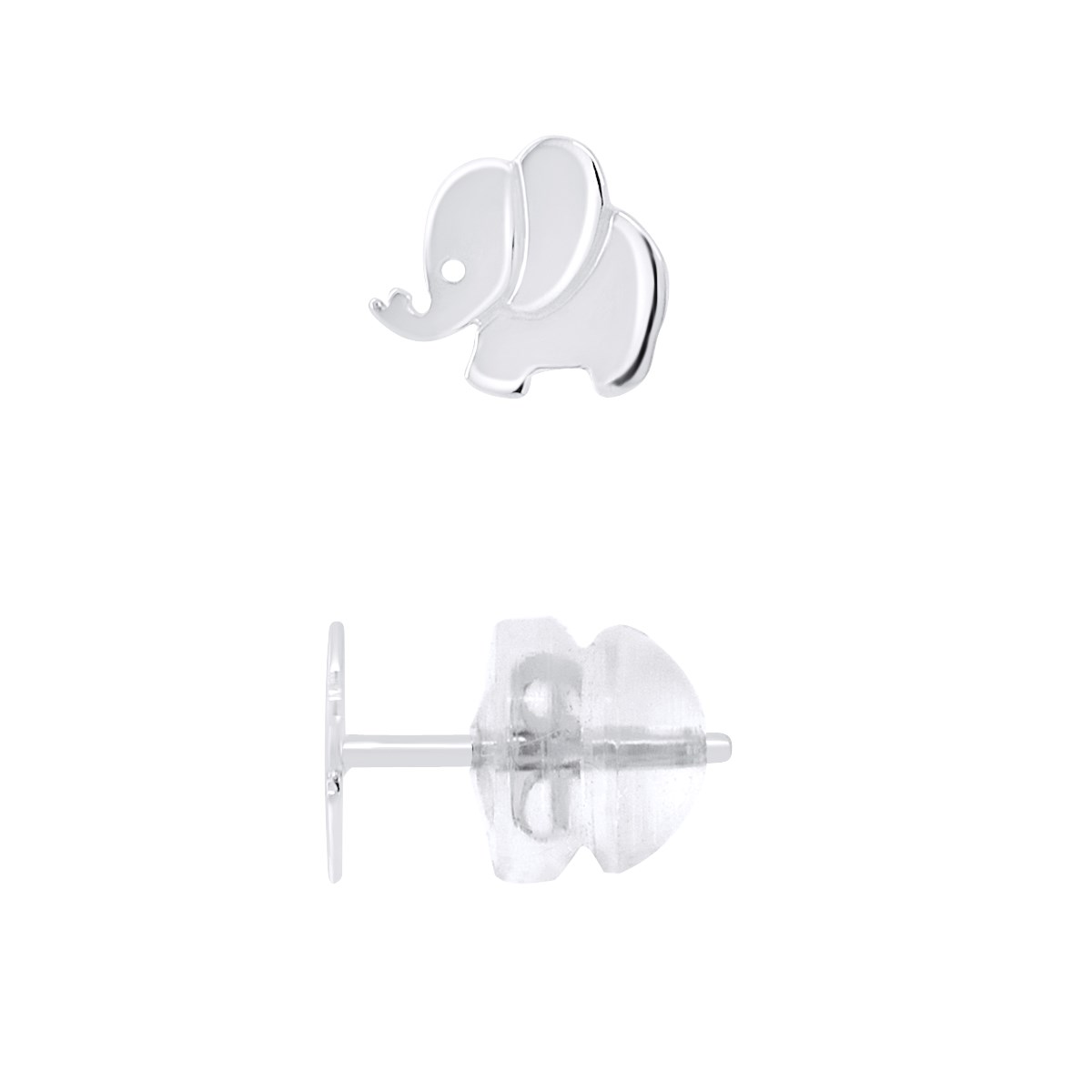 Boucles d'Oreilles ÉLÉPHANT - Or Blanc