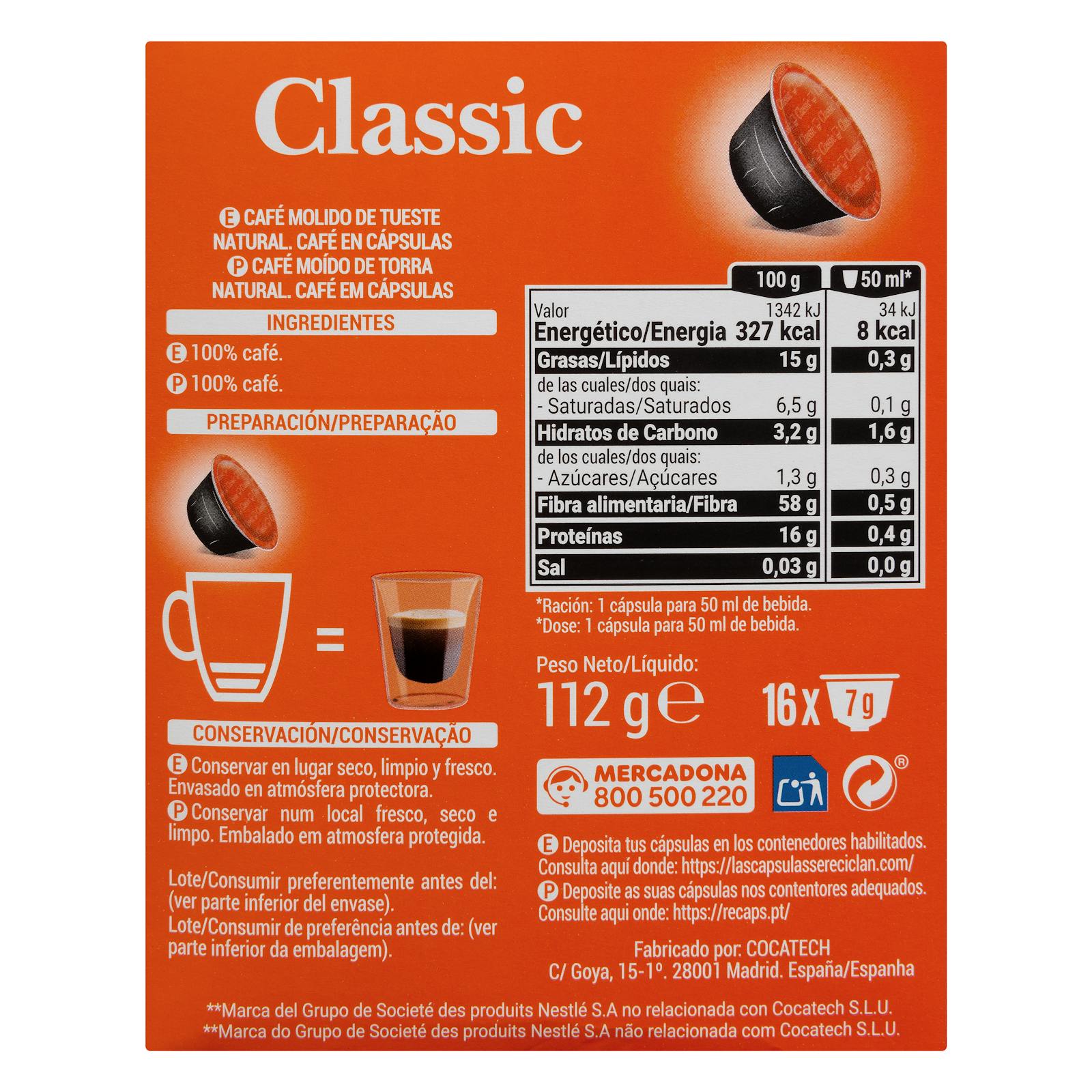 Café Capsule Classique Hacendado