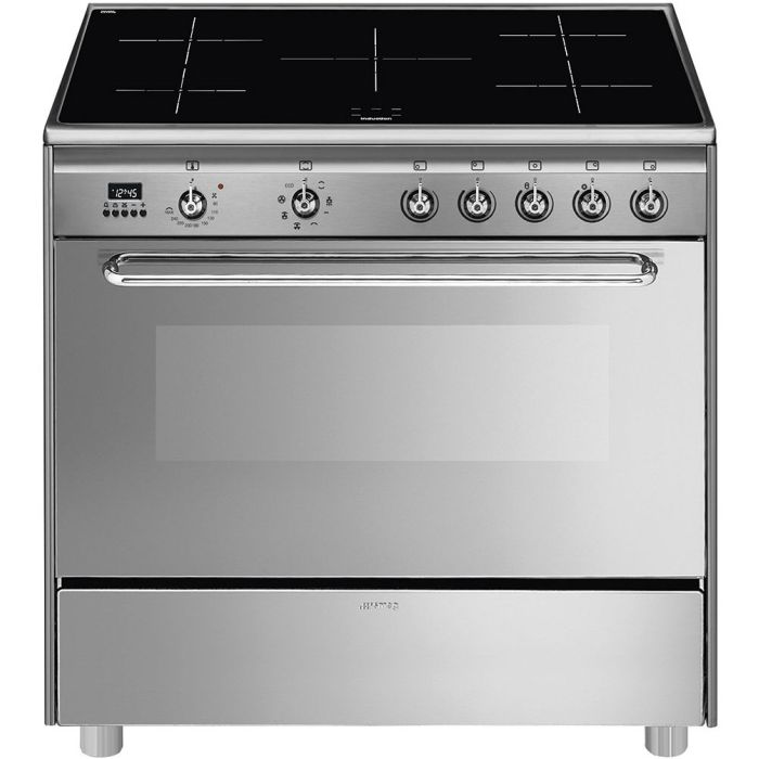 SMEG Stand-Herd Concert SCD90IMX9-1 mit Induktions-Kochfeld Edelstahl