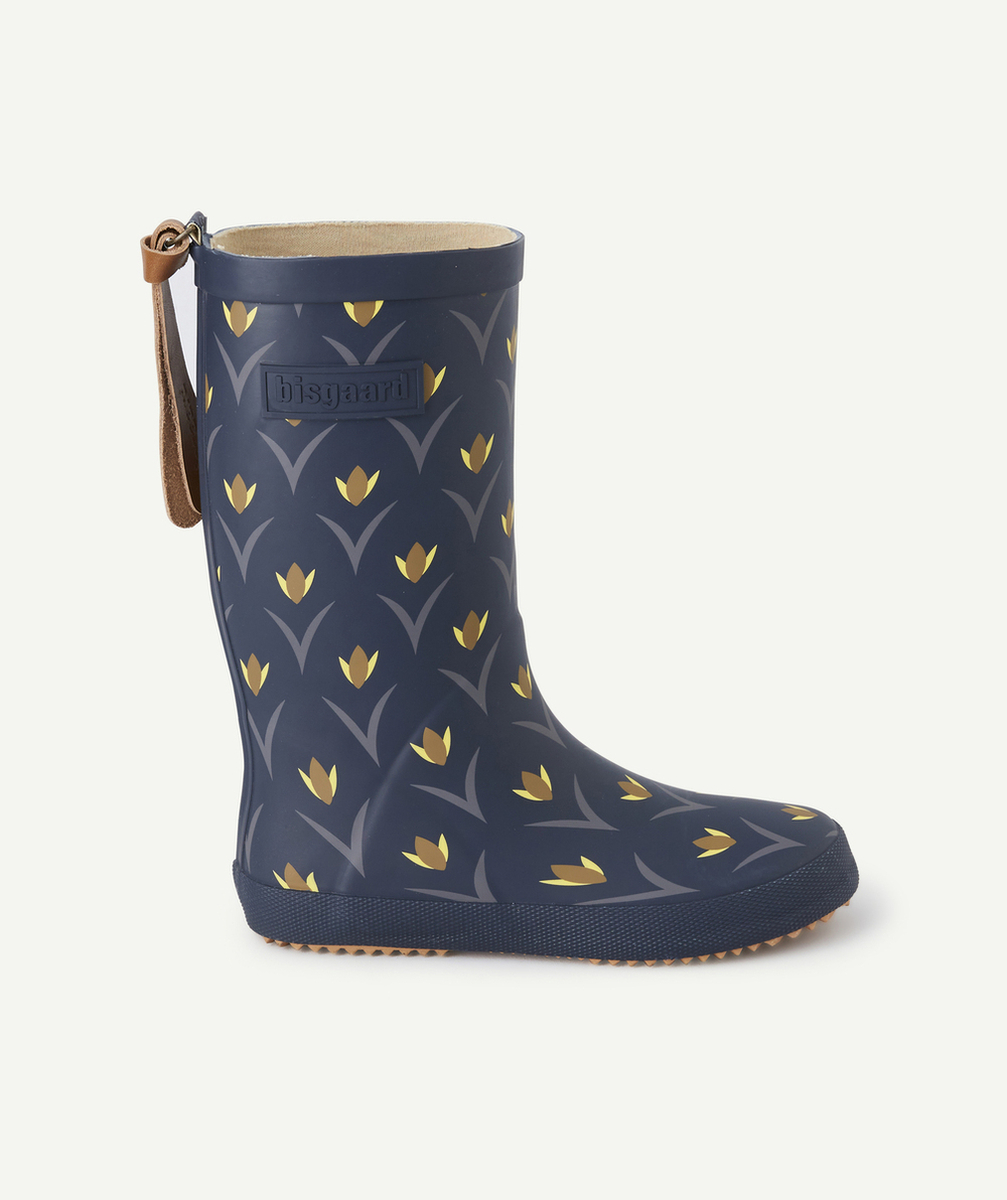 BISGAARDBOTTES BLEU FONCÉ FILLE À MOTIF TULIPES