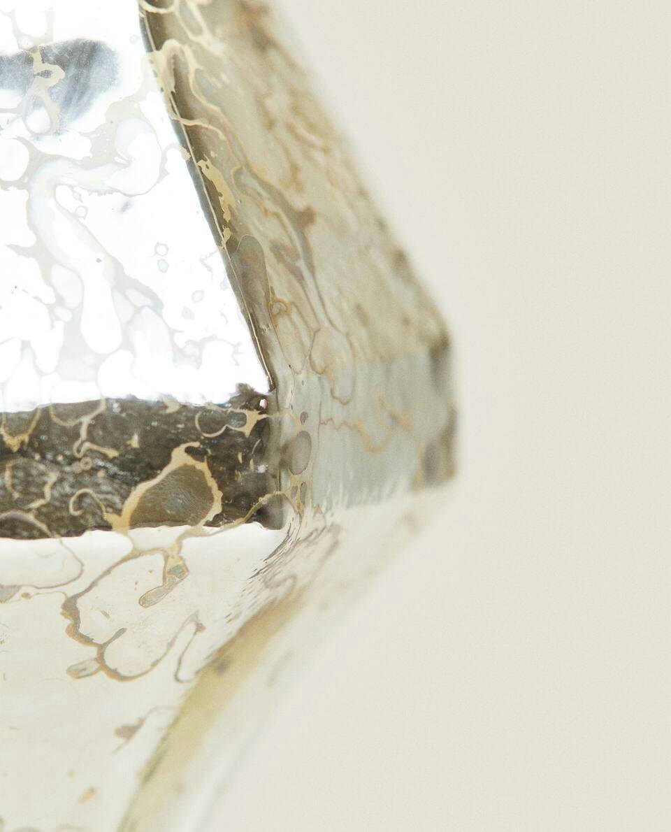 DECORAÇÃO DE NATAL EM VIDRO BRILHANTE COM DIAMANTES