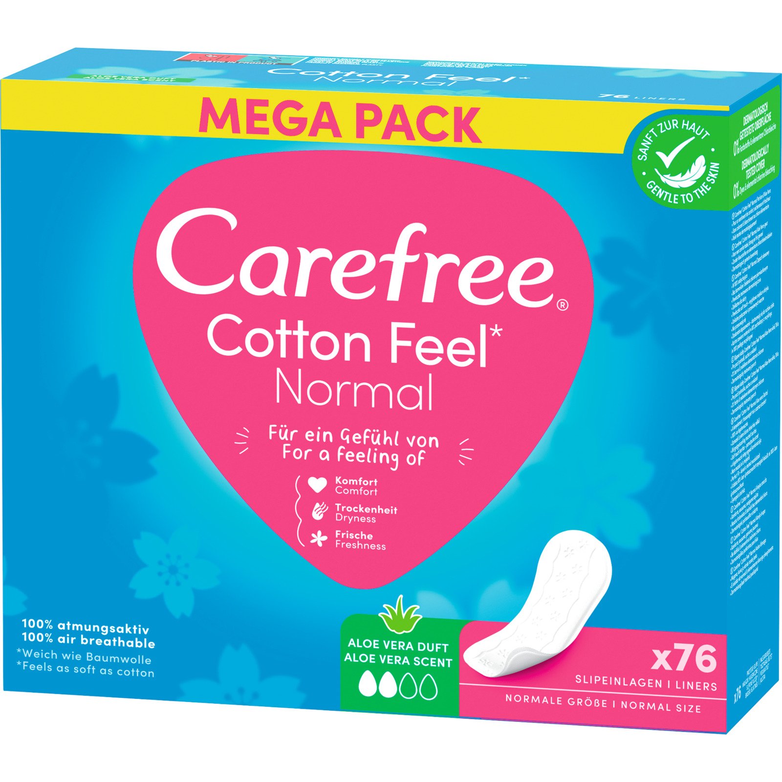 Carefree Slipeinlagen Cotton Feel Aloe Vera 76 Stück
