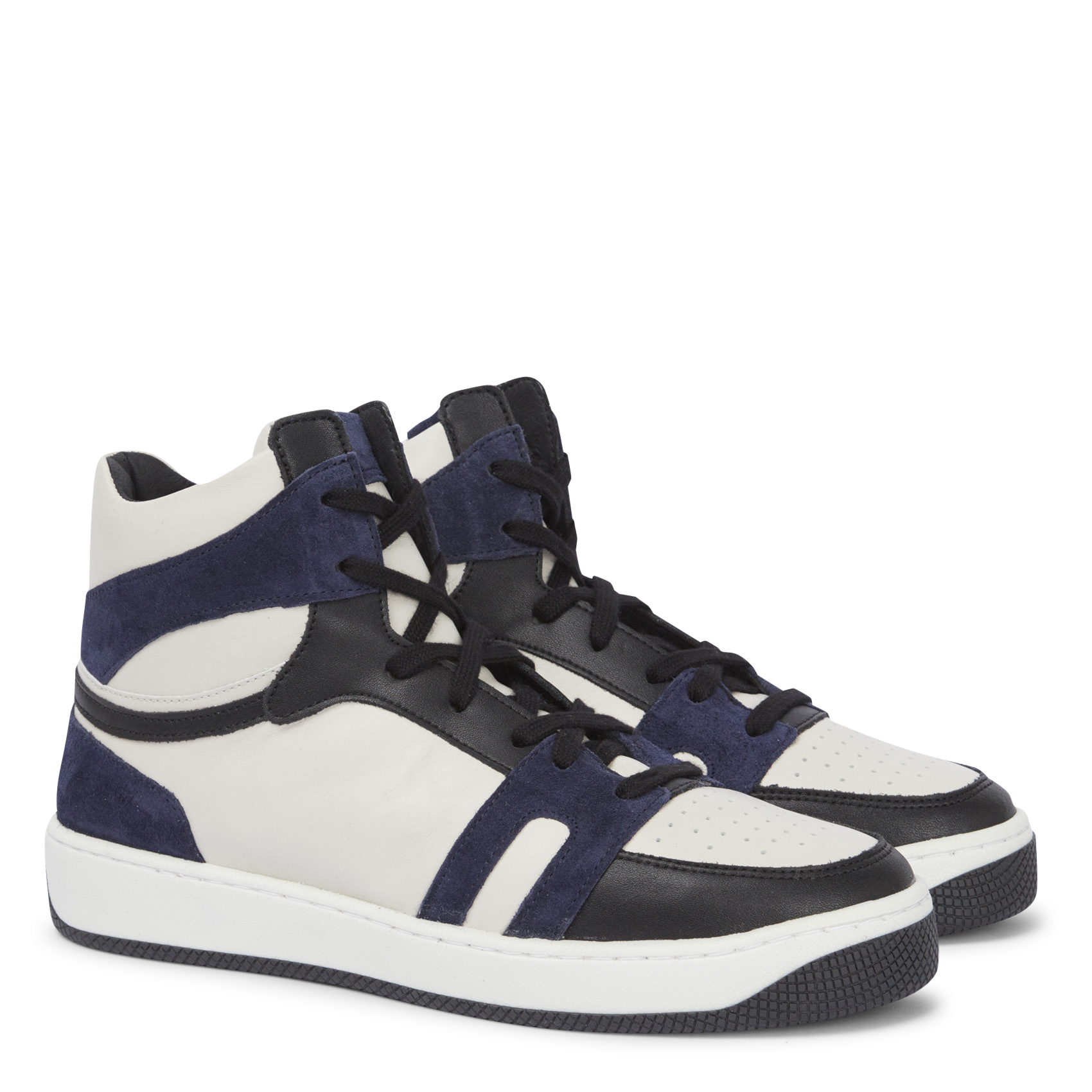LUCAS - Baskets montantes en cuir | Bleu