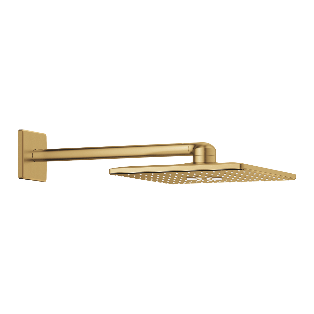 Grohe Rainshower hoofddouche vierkant met douchearm wandmontage met 2 straalsoorten brushed cool sunrise