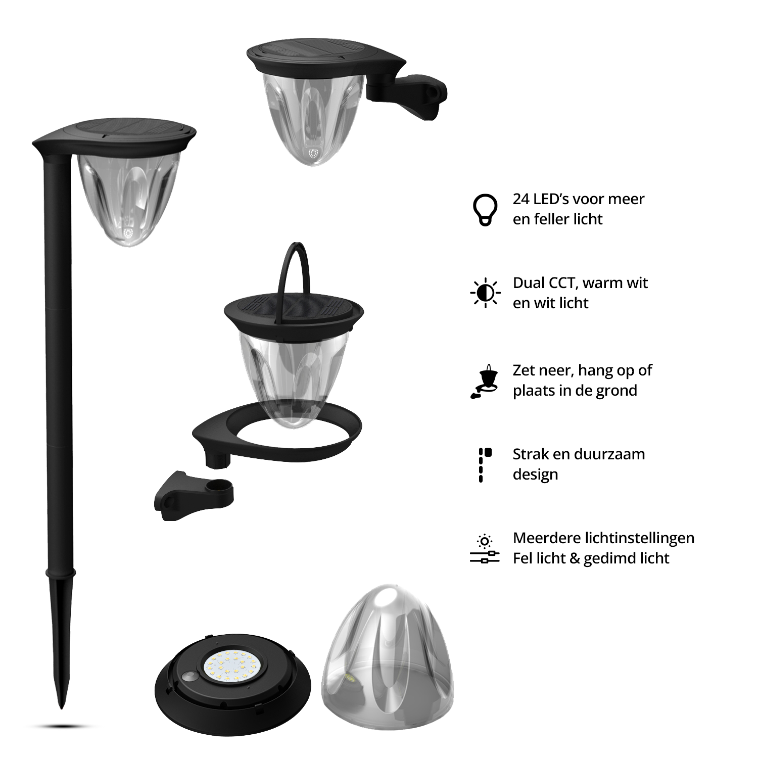 FlinQ Juno Solar fakkel - Set van 2