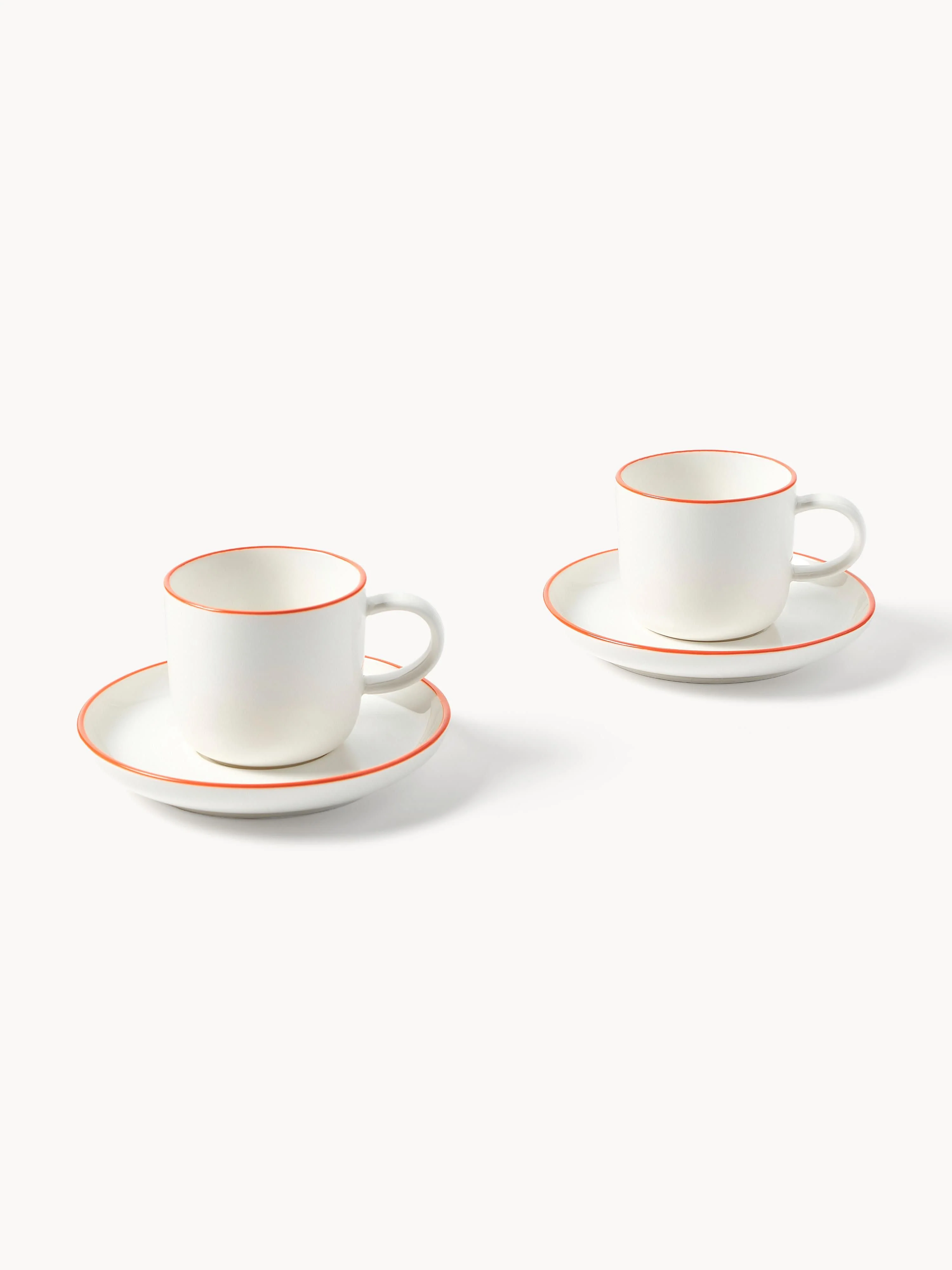 Porseleinen espressokopjes Facile met schoteltjes, 2 stuks