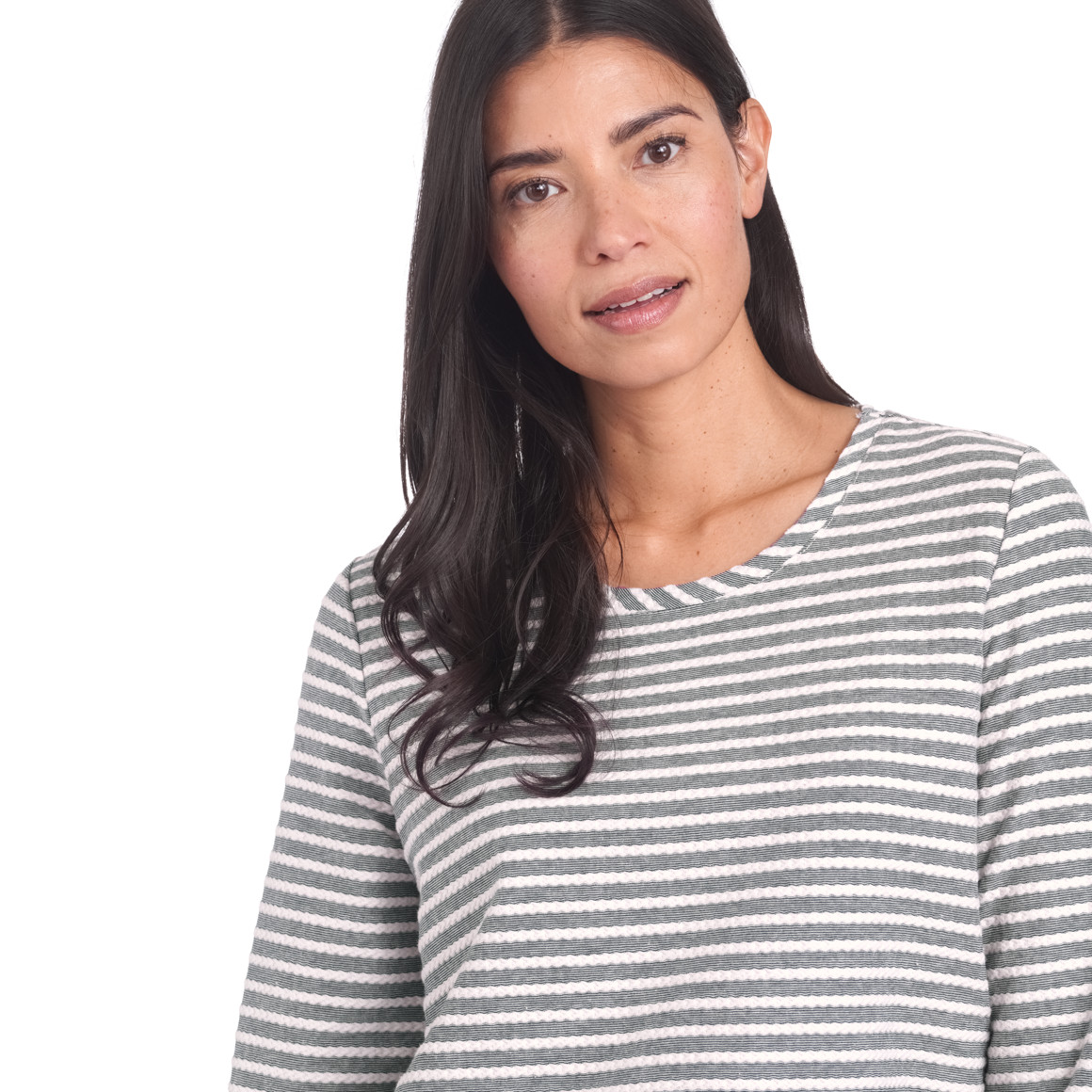 Gina Benotti Damen Langarmshirt mit Raffung hellgrau
