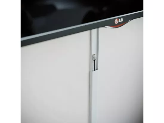 Goulotte TV Cache-Câble Arrondie PVC - L. 2 m - Blanc