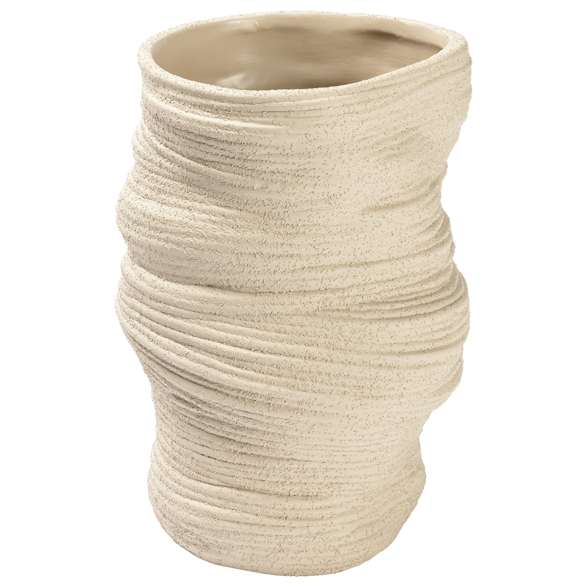 My Home Große Vase in abstrakter Form beige