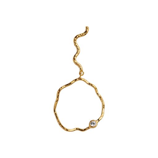 Stine A Wavy Circle Left Ørering, Guld