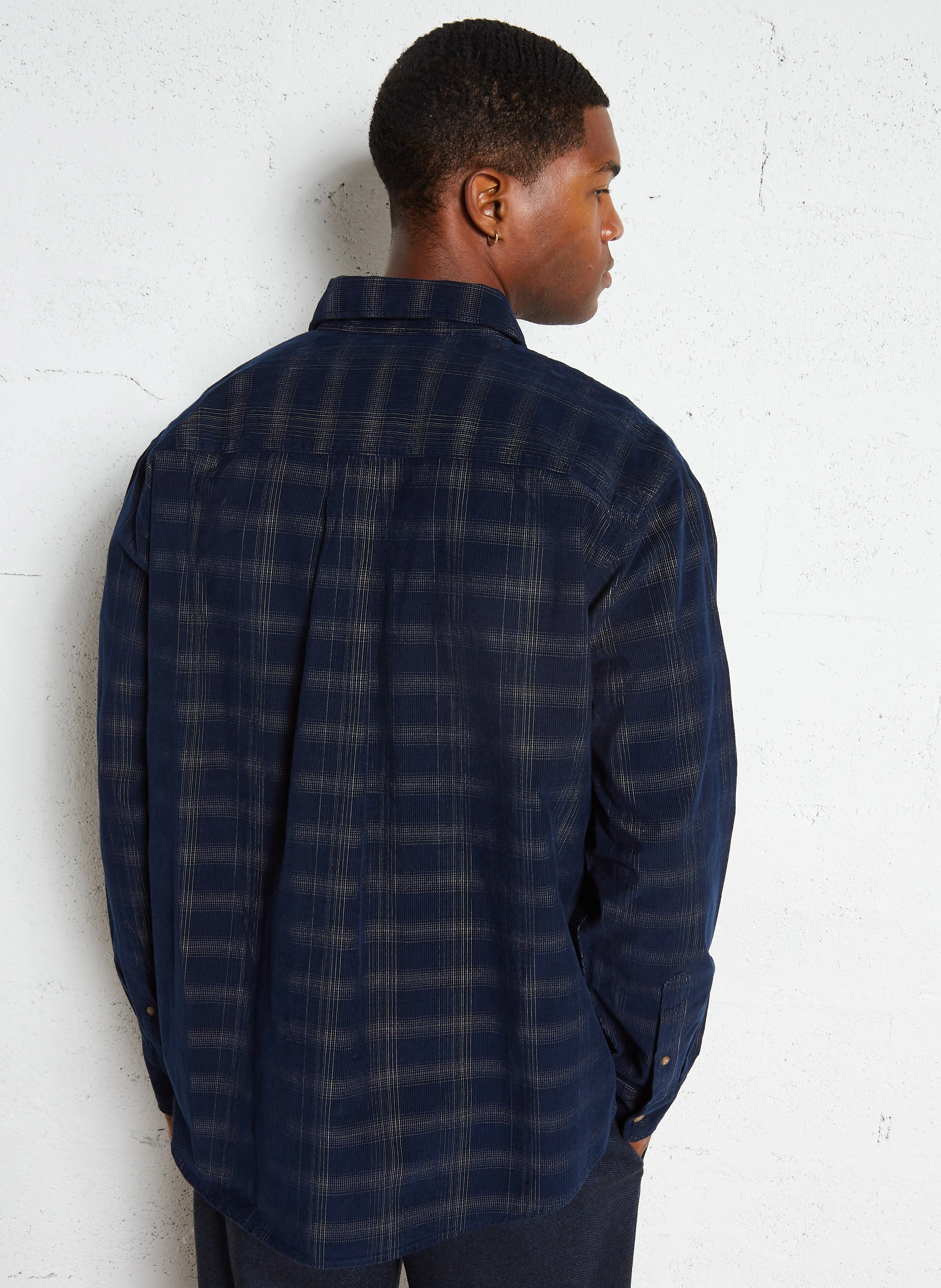 Chemise col classique en coton | Bleu