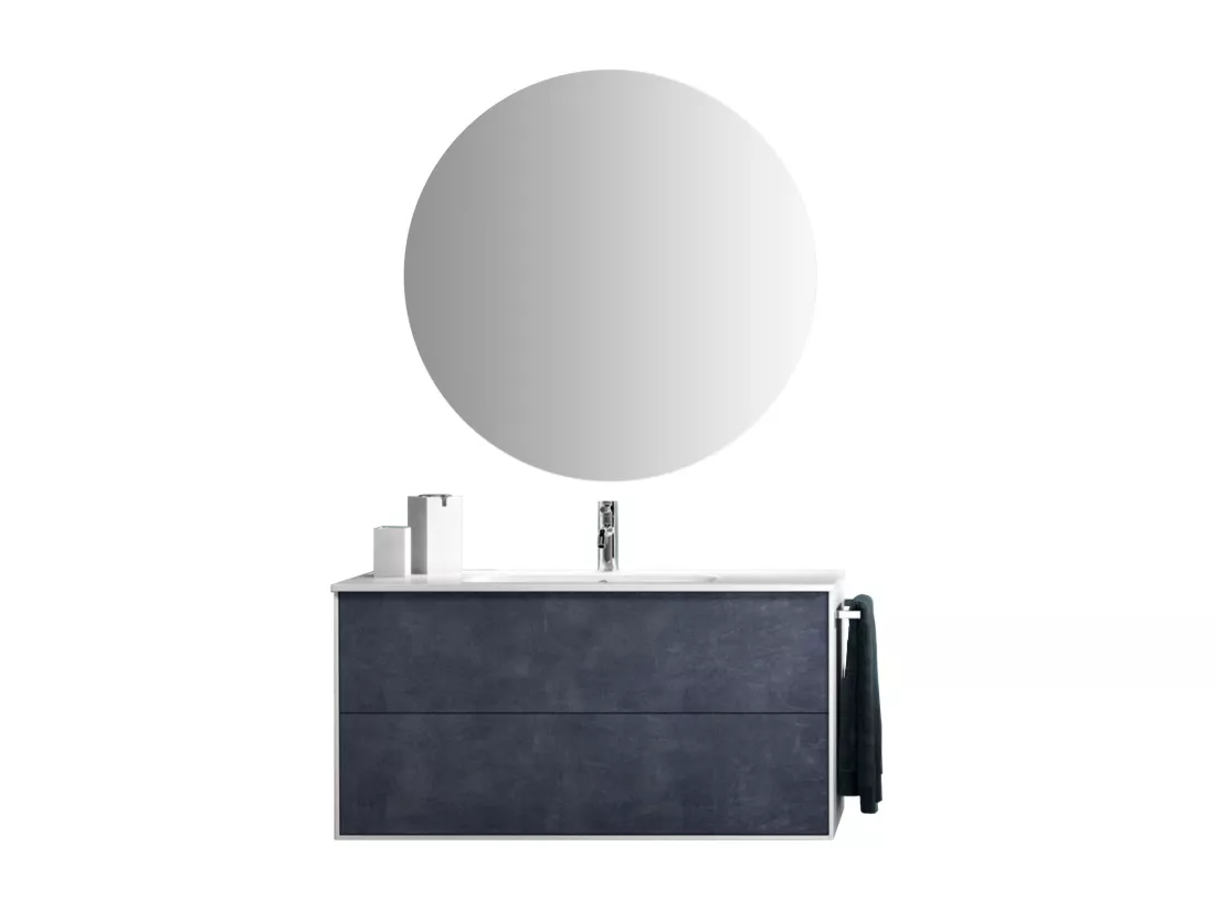 Ensemble de salle de bain 4 pièces IGEA bleu pierre