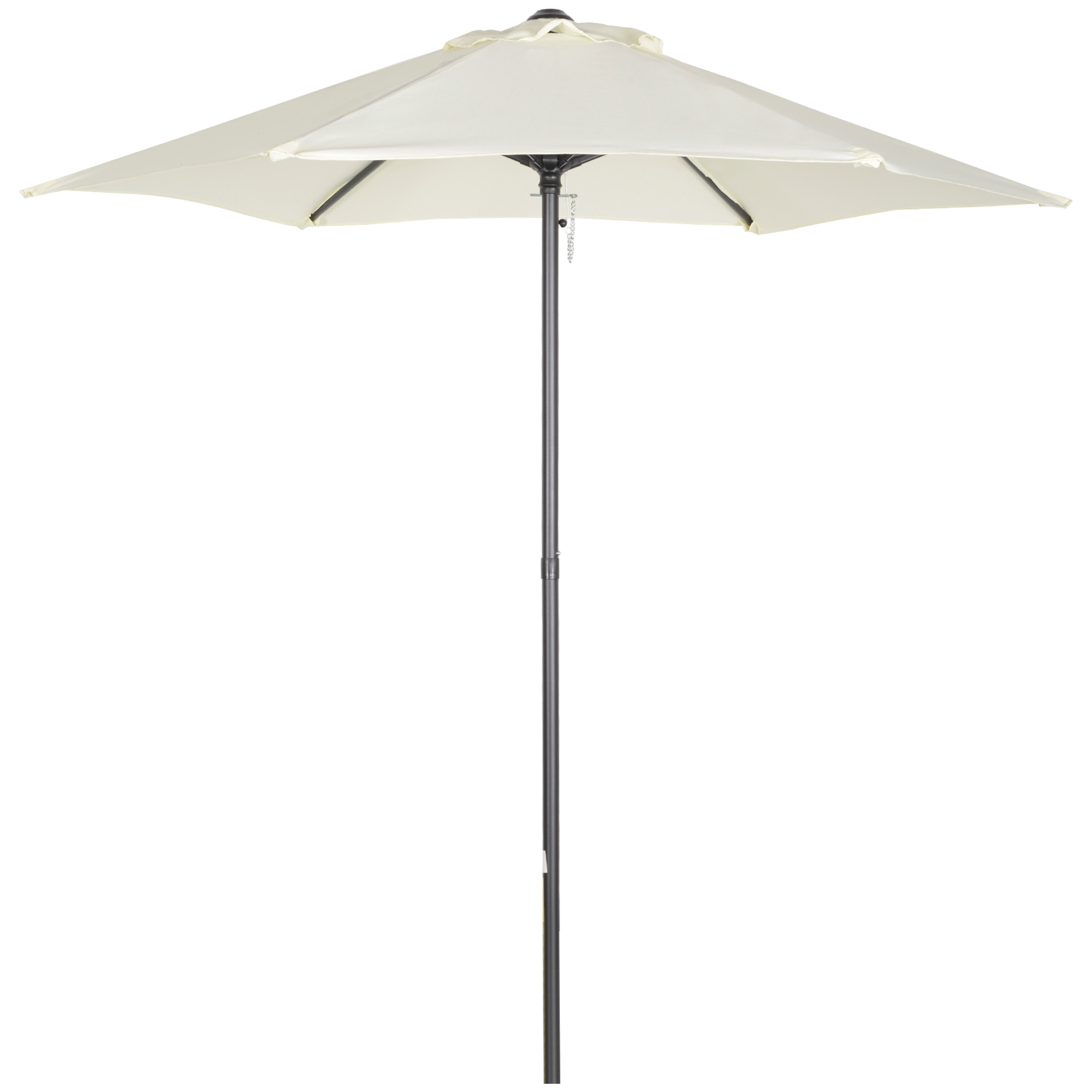 Guarda-sol de jardim Outsunny Ø2x2 m com mastro de alumínio, cobertura ventilada, ângulo ajustável e haste removível para pátio e terraço externos, cor bege.