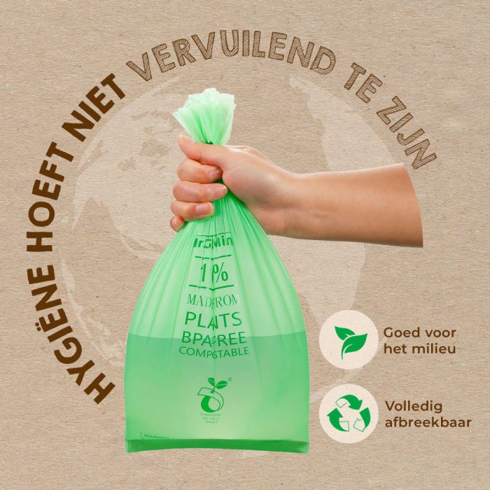 140st Afvalzak bio Mr. Green Mind 43x46cm 10 liter dispenser 140 stuks (8713631204083)