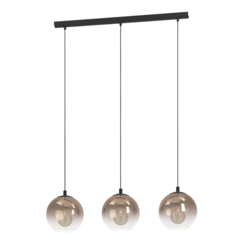 Eglo hanglamp Ariscani zwart 3-lichts balk