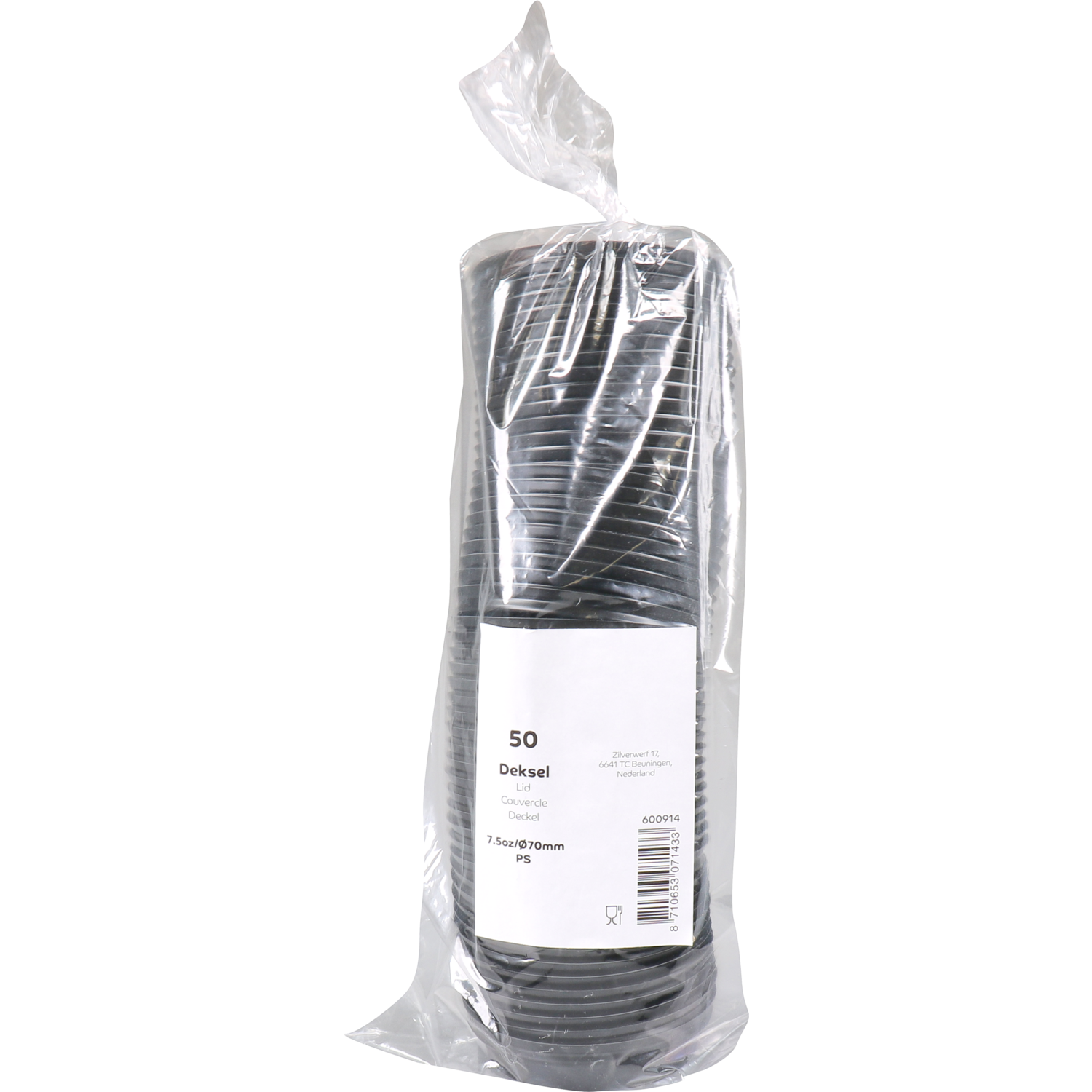 Deksel, PS, Ø70.3mm, zwart