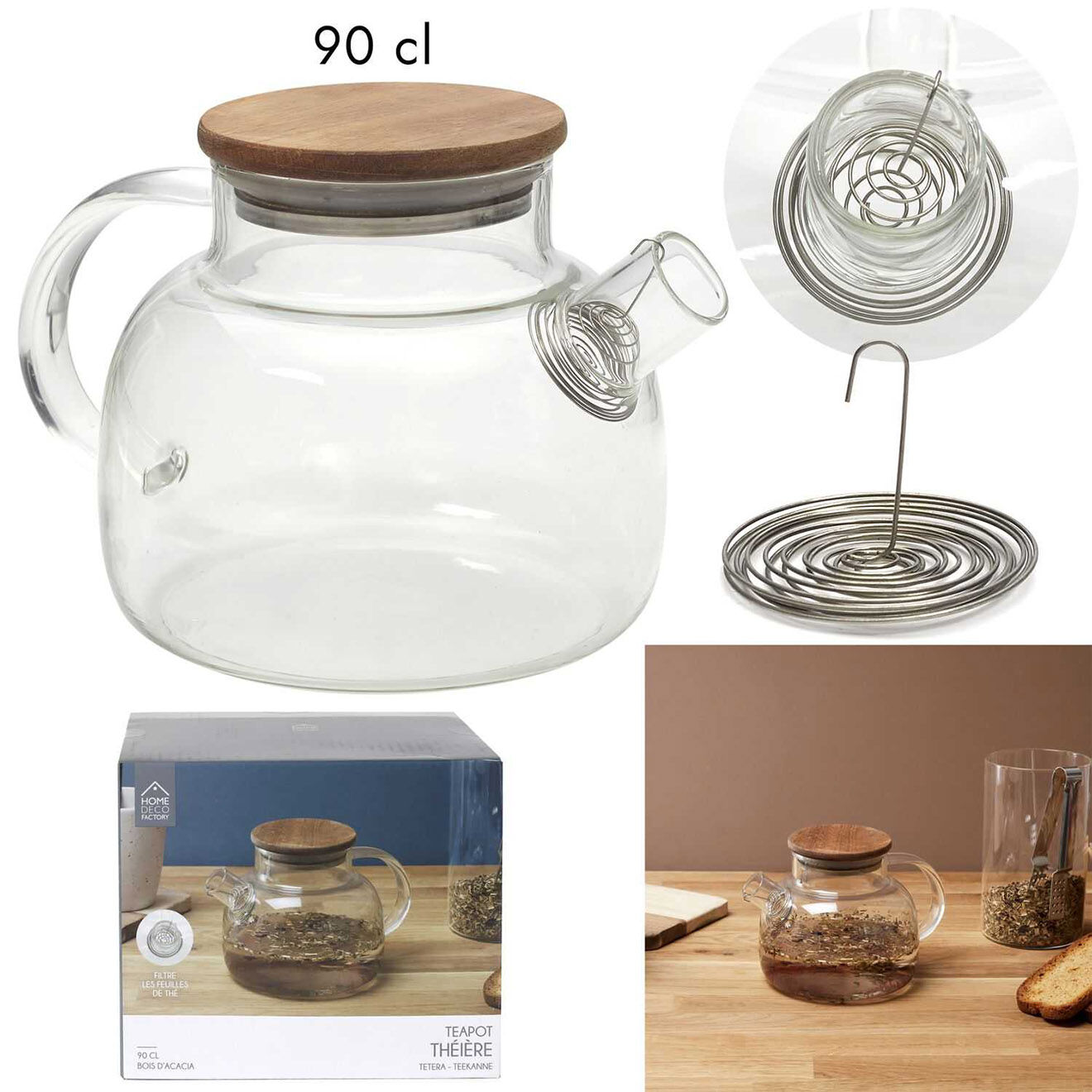 Mamie Lily Théière en verre transparente - 90 cl