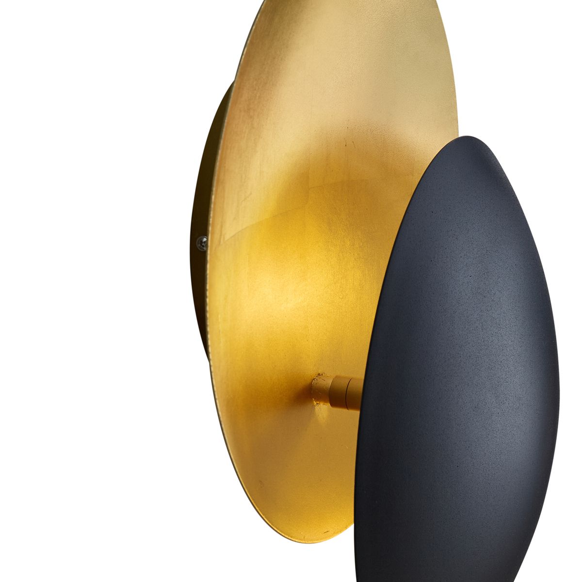 Moderne wandlamp zwart met goud 34.5cm 2-lichts - Sunrise