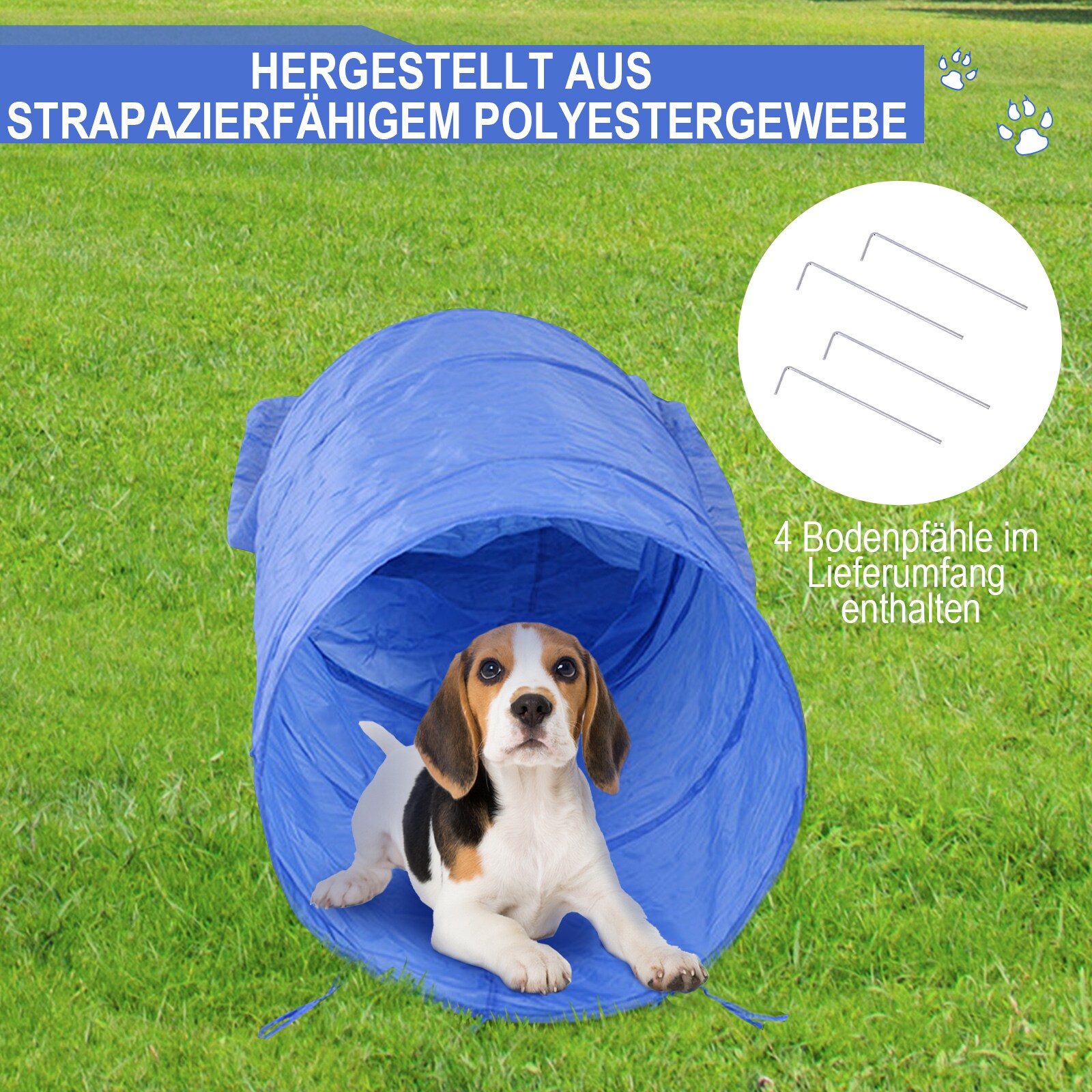 PawHut Hund Agility Set inkl. Tragetasche gelb, blau