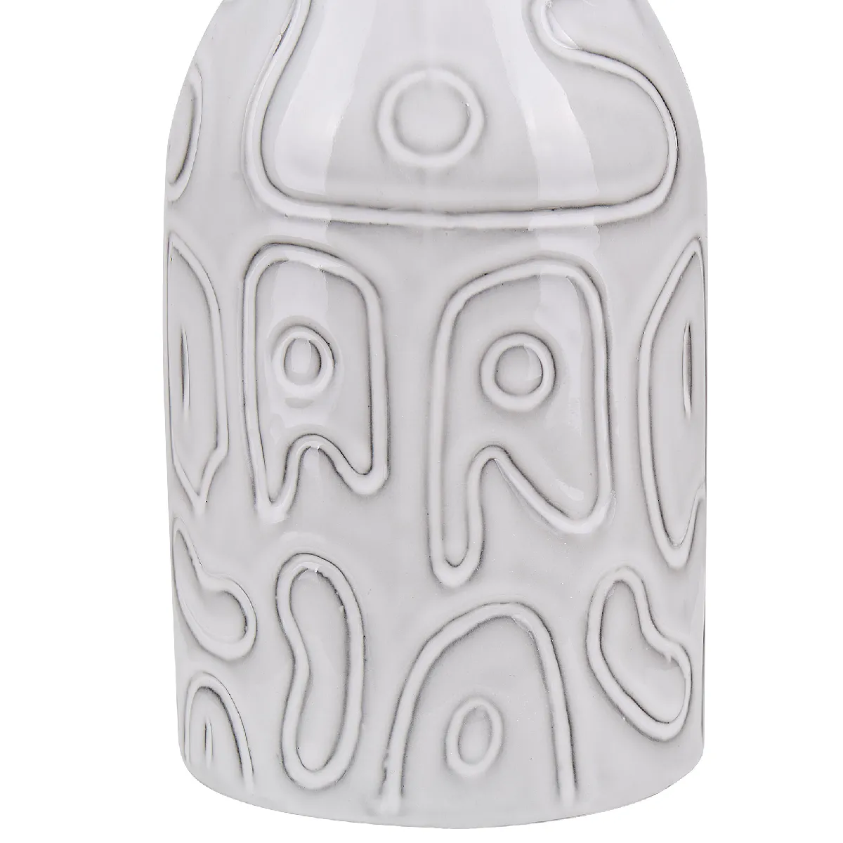 Beliani Vase à Fleurs Alalia - Céramique Gris 22 cm