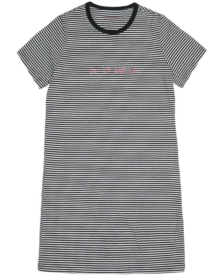 Sleepshirt GET UP AND GO gestreift in navy