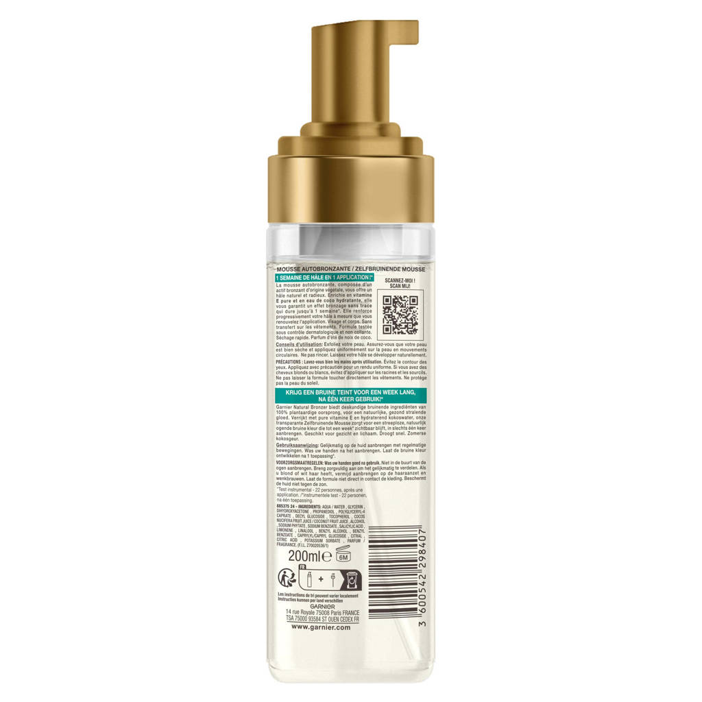 Vlekken en oranjeNatural Bronze Self Tan Mousse zelfbruiner - 200ml
